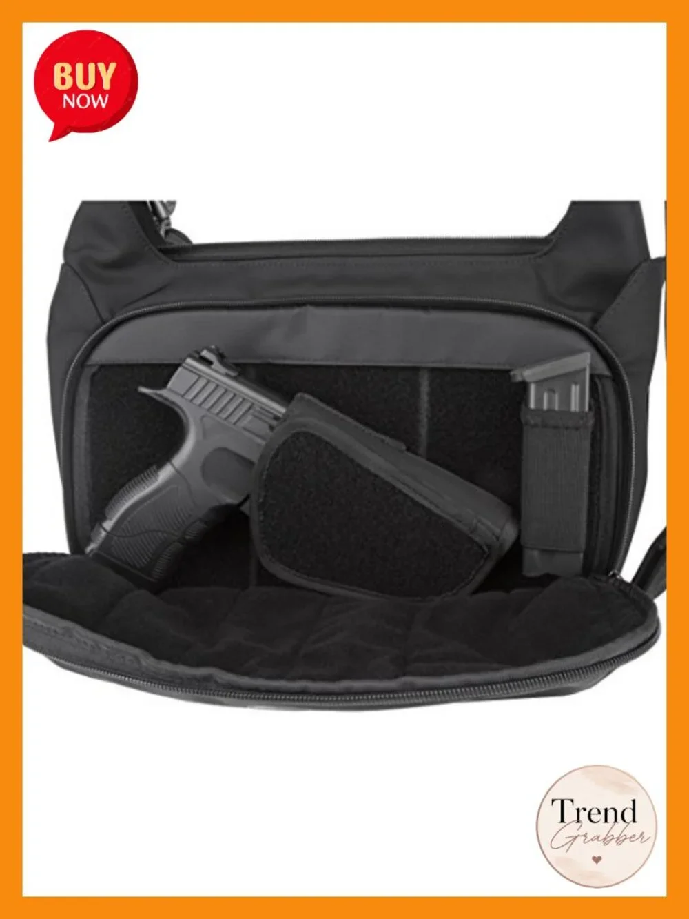 Anti-Theft Concealed Carry Hobo Messenger Bag with RFID Protection